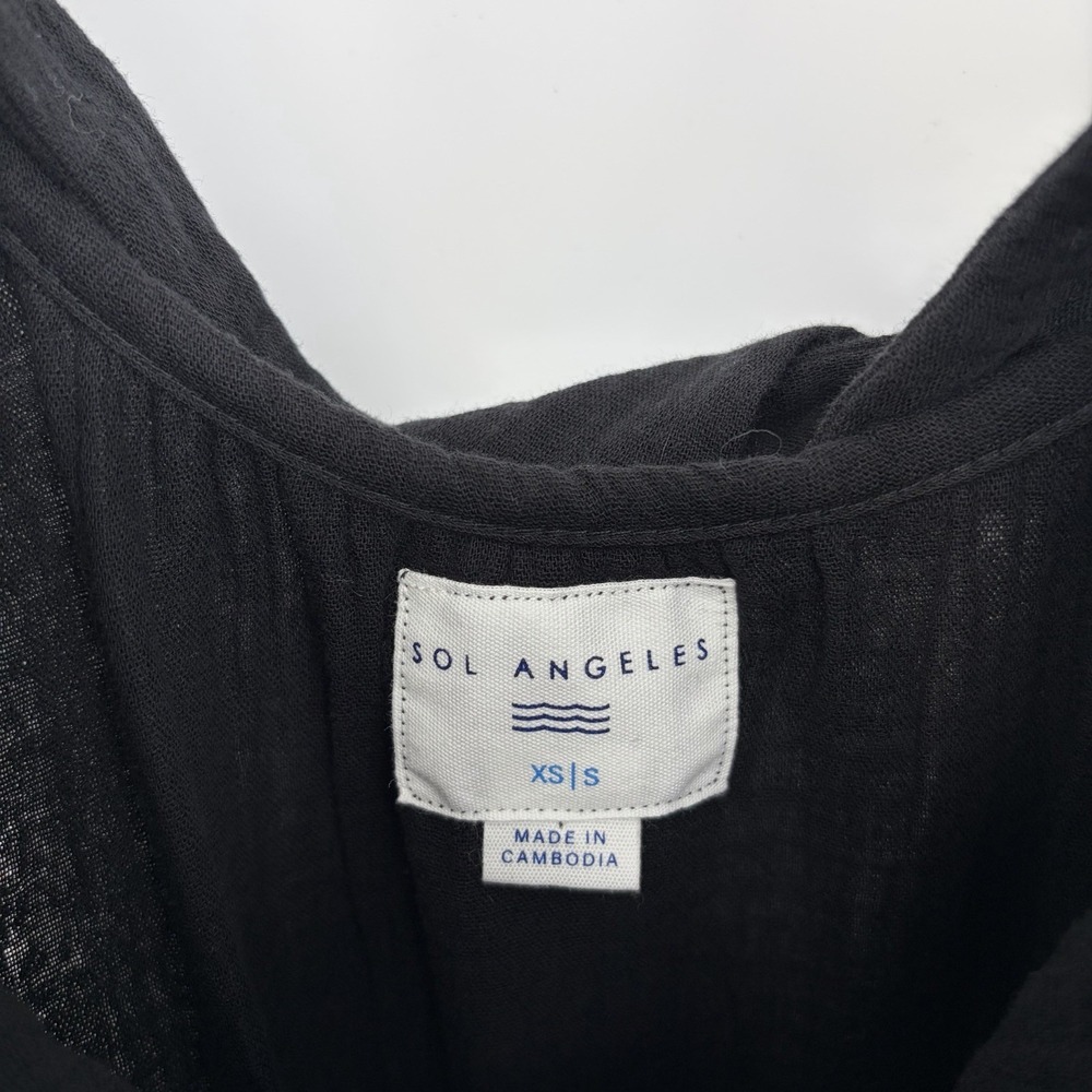 NWT $128 MSRP Sol Angeles Gauzy Maxi Dress Black XS/S Beach Travel Boho Staple - Picture 6 of 10